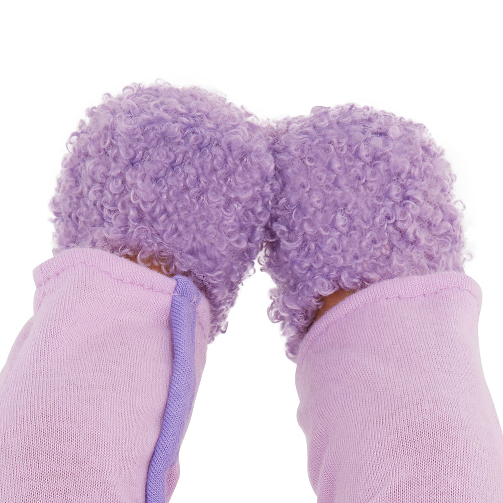Pyjama mauve avec pantoufles pour poupée 35.5 cm