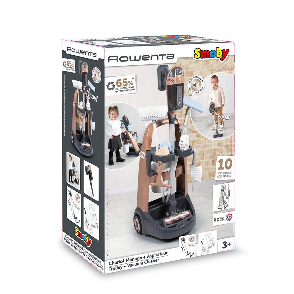 Smoby - Rowenta Chariot Ménage + Aspirateur