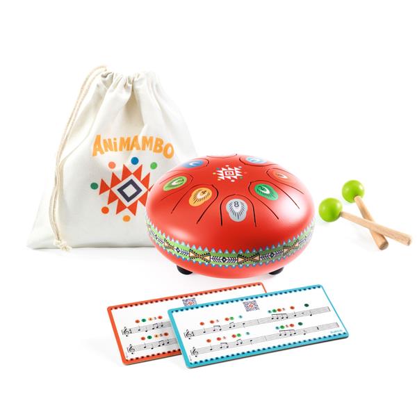 Animambo - Tambour à languettes rouge - 8 notes