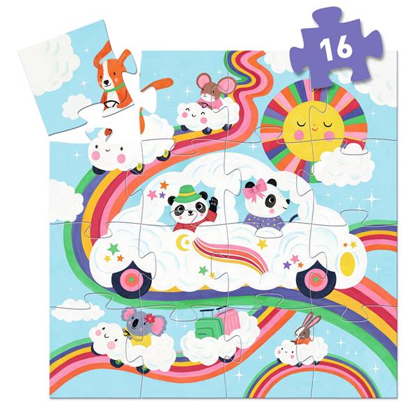 Puzzle silhouette - Voiture nuage
