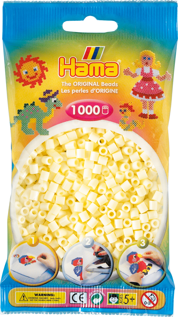 Sac de 1000 billes HAMA, crème