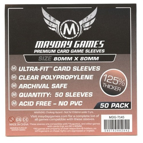 Protecteurs de cartes carres 80mm X 80mm Pqt. 50