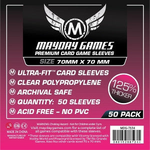 Protecteurs de cartes 70mm X 70mm Deluxe, paquet d