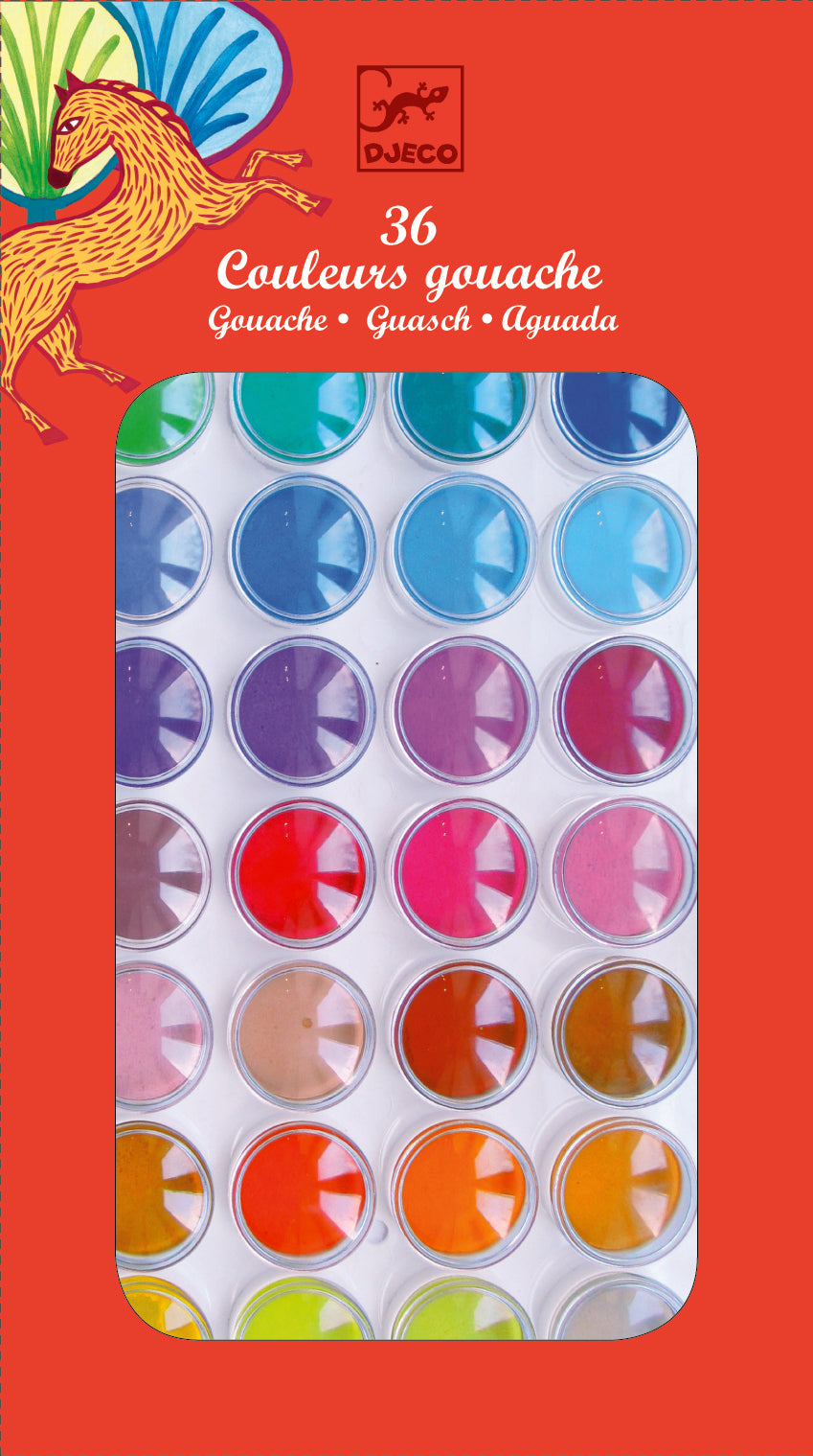 36 pastilles de gouache