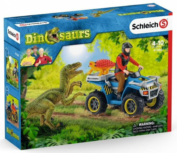 Fuite sur quad face au vélociraptor