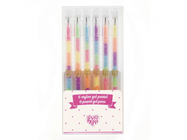 6 pastel gel pens