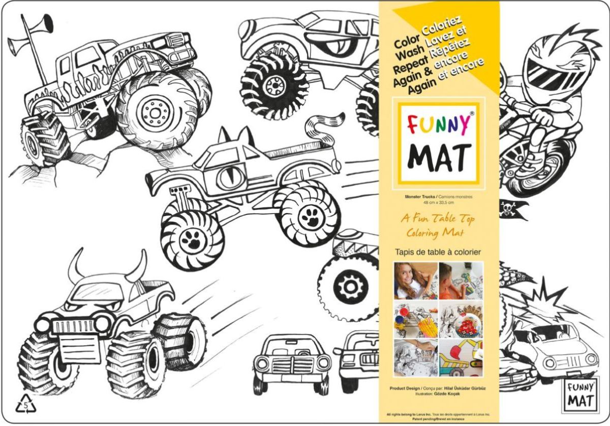 Funny Mat Napperon Les Camions Monstres