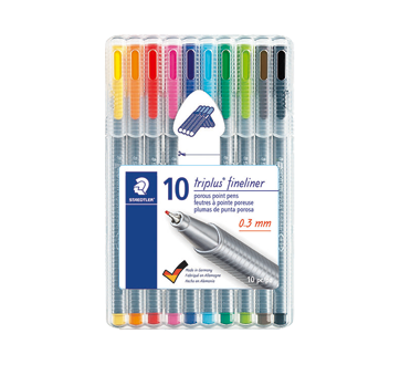 10 feutres Triplus Fineliner à pointe poreuse