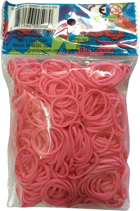 Rainbow loom - élastiques rose