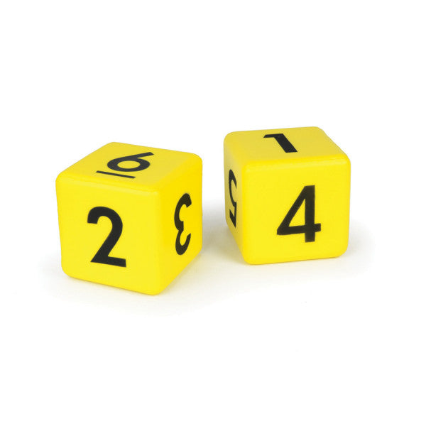 Ensemble de 2 dés 6 à chiffres - 3 pouces
