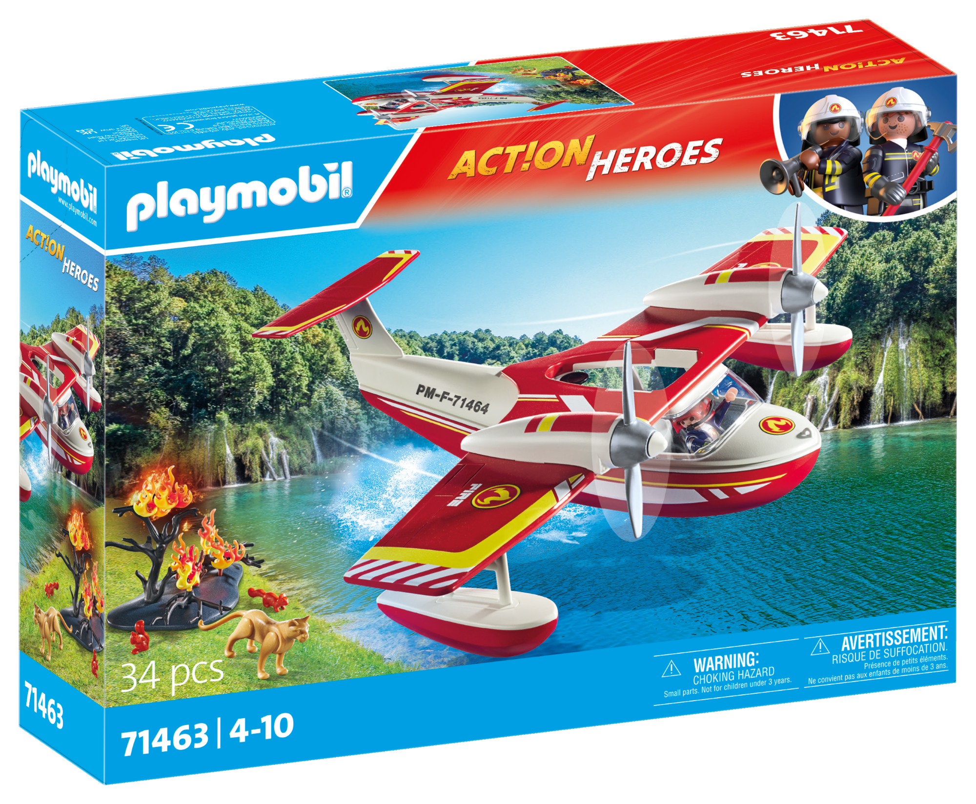 Hydravion avec pompier