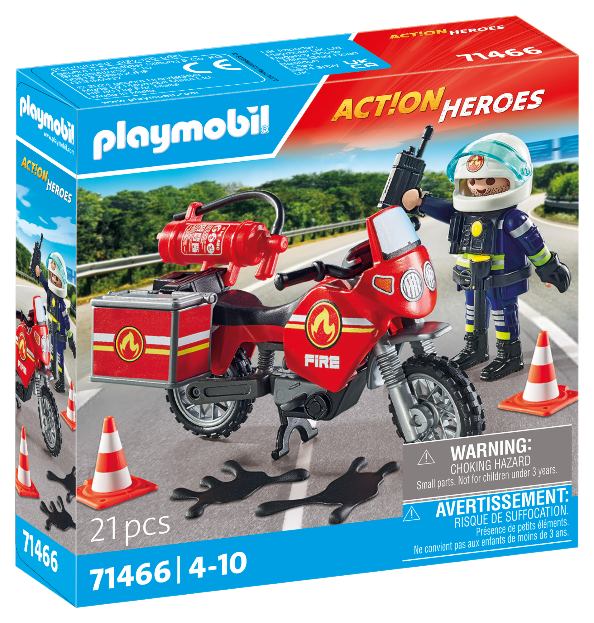 Pompier et moto