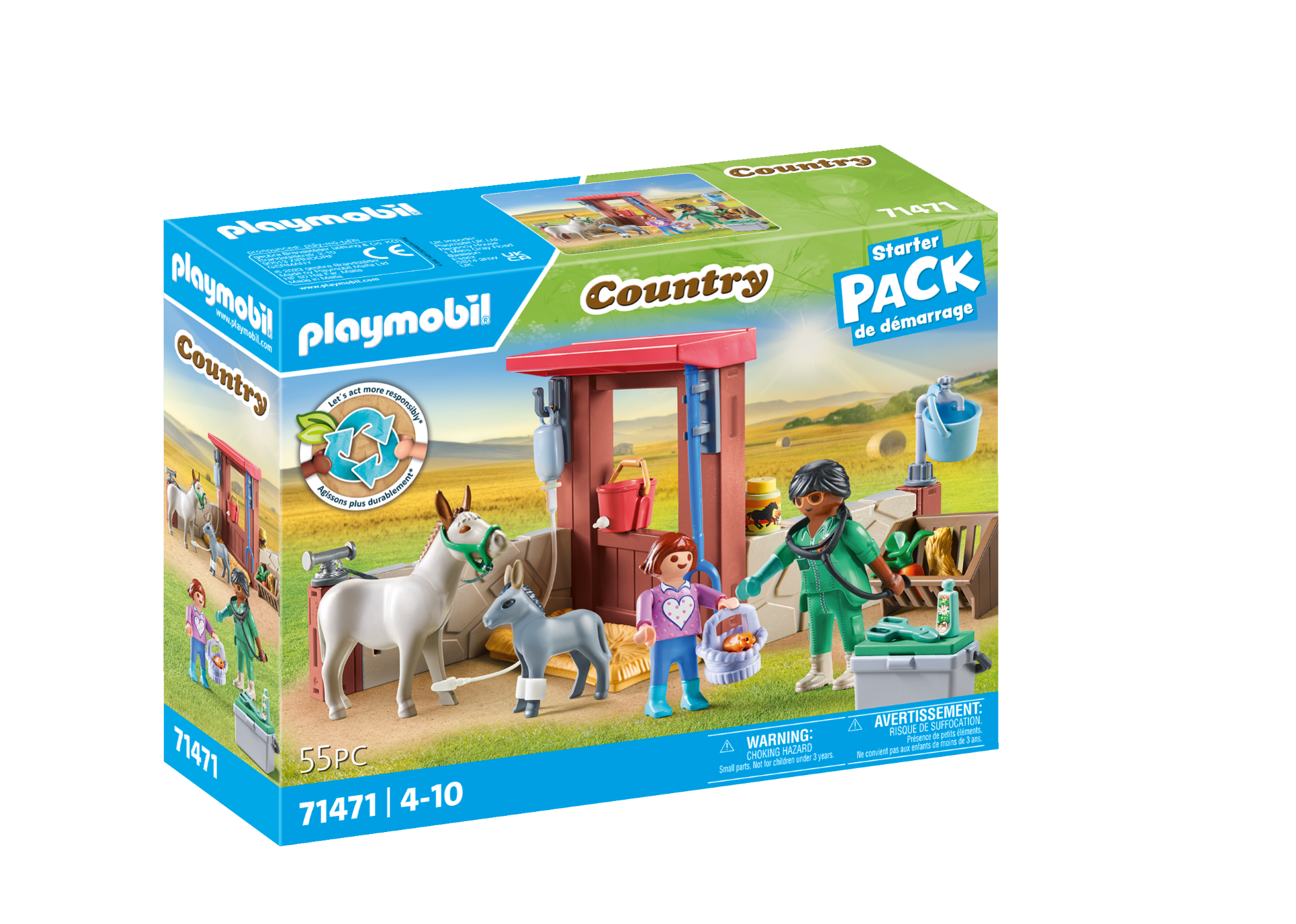 Vétérinaire avec animaux de la ferme