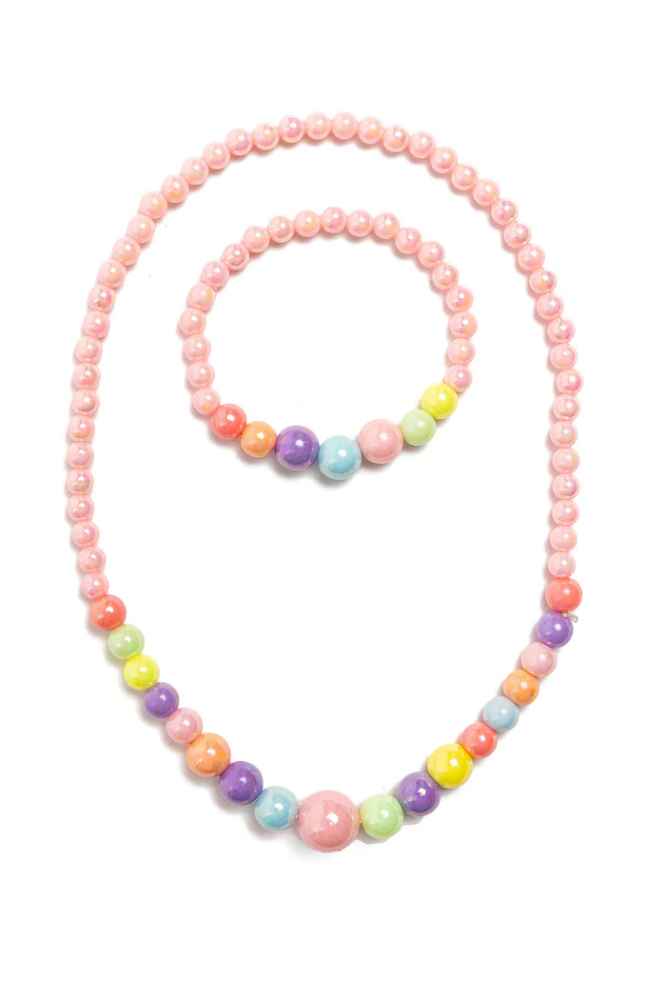 Ensemble collier et bracelet Perles pastels