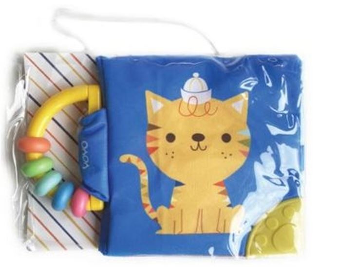 Livre de tissus et hochet Le chat