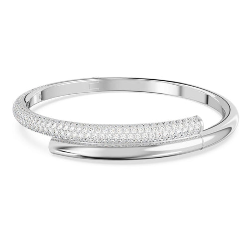Swarovski Bracciale rigido Dextera Chiusura magnetica, Bianco, Placcato rodio