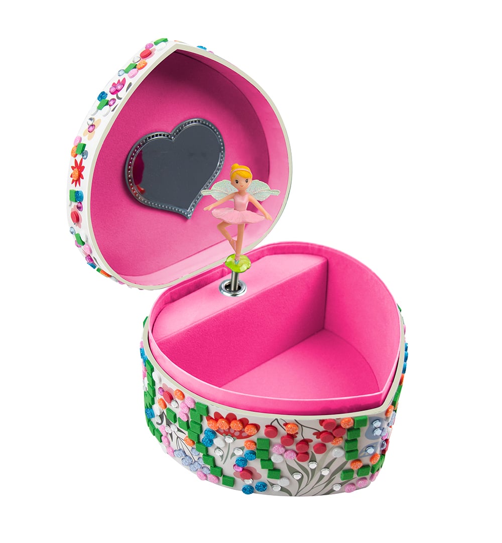 Boîte à musique Cœur Ballerine 3D Mosaïques