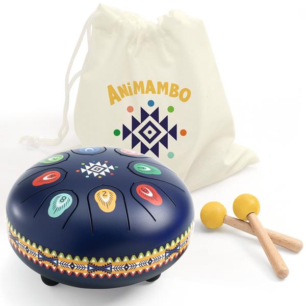 Animambo - Tambour à languettes bleu - 8 notes