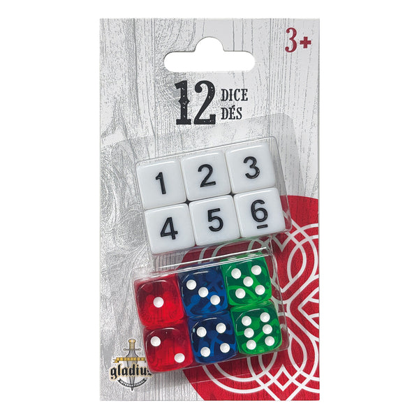 Paquet de 12 dés