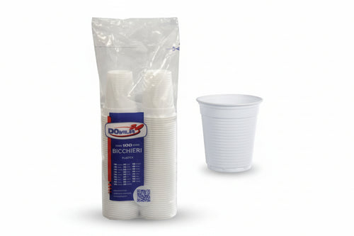 Bicchieri Bianchi Ml.200 Confezione Pz.100- - Ml.200 - 30 Confezione Dopla