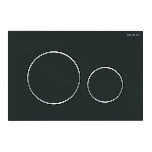 Placca Di Comando Sigma20 Doppio Tasto Nero Cromo Geberit