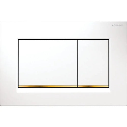 Placca Di Copertura 2 Tasti Sigma 30 Geberit Bianco Bordo Inf. Oro