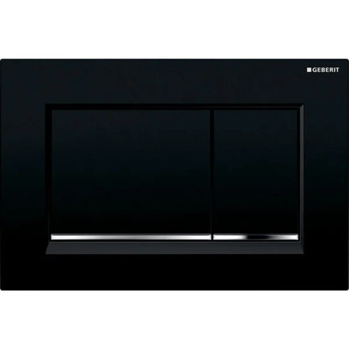 Placca Di Copertura 2 Tasti Sigma 30 Geberit Nero Bordo Inf. Cromo
