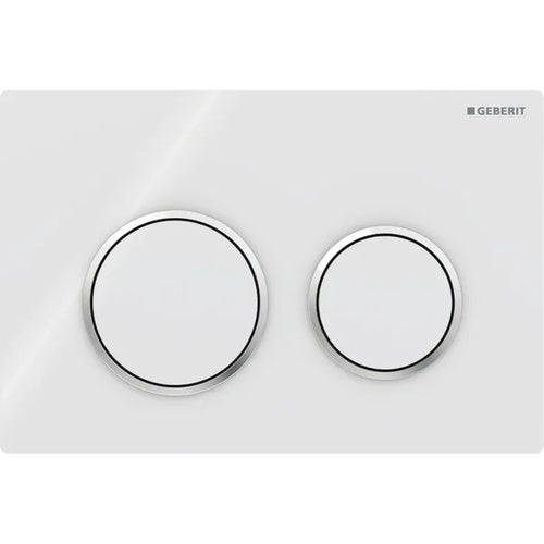 Placca Di Comando 2 Tasti Omega 20- Bianca - Bordi Tasti Cromo Geberit