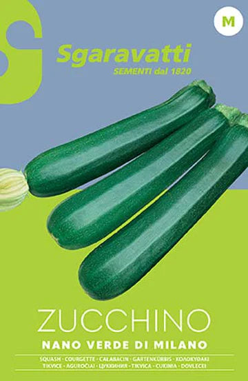 Semi Per Ortaggi E Vegetali Zucchino Nano Verde Di Milano 20 Pezzi - Sgaravatti
