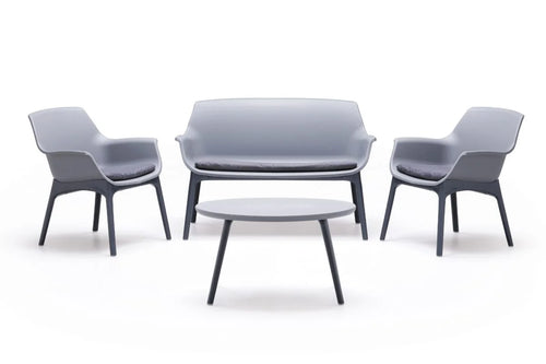 Set Da Giardino Polipropilene 'Luxor' Grigio/Antracite - Bica