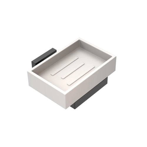 Porta Sapone Mod. Trend- Nero Opaco Cm12Xh.6,7X10,9- Metaf- Pezzi 1