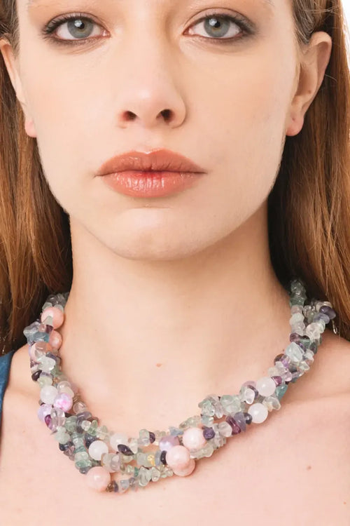Collana girocollo multilinee con pietre dure | MYA ACCESSORIES