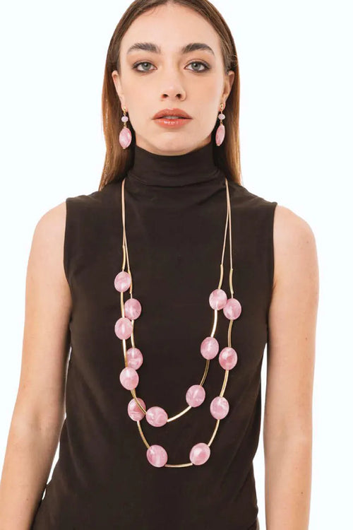 Collana lunga con pietre in acrilico | MYA ACCESSORIES