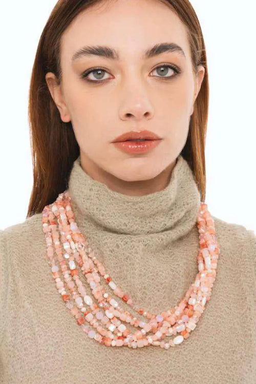 Collana girocollo multilinee con pietre | MYA ACCESSORIES