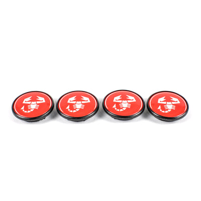 SET 4 Tappi coprimozzo ROSSO FIAT 500 ABARTH FIAT PUNTO Cerchi in Lega Coprimozzo da 60 mm Borchie compatibili