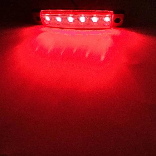Coppia 2 Fanalini Luci Ingombro 12-24V LED Rosso 6SMD 2835 Auto Camion Bus Camper Barca
