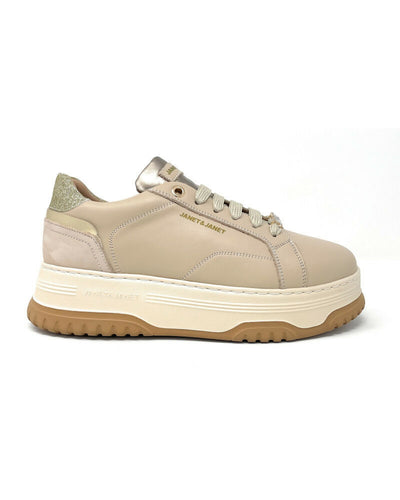 Janet E Janet sneakers da donna in pelle con charms con logo lettering