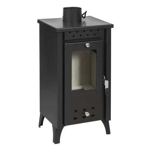 Stufa a legna Ermes 8,5 kW in acciaio verniciato caminetto h 74 cm