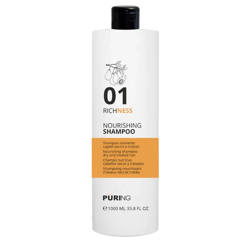 Shampoo Nutriente Capelli Secchi Puring Richness – Con Avocado e Proteine della Seta, Idratante Riparatore Capelli Morbidi e Luminosi