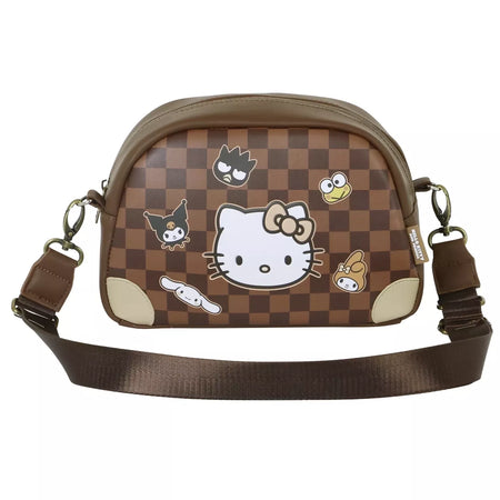 Hello Kitty Squares-Borsa a Tracolla Bowling Lite, Marrone