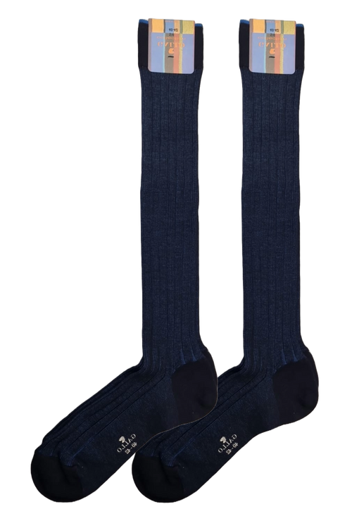Calze Lunghe Uomo Gallo - A coste blu