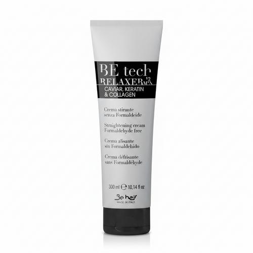 Crema Stirante Capelli Professionale Be Tech Relaxer – Trattamento Lisciante Senza Formaldeide con Cheratina, Collagene e Caviale, Anticrespo Idratante per Capelli Lisci, Luminosi e Setosi