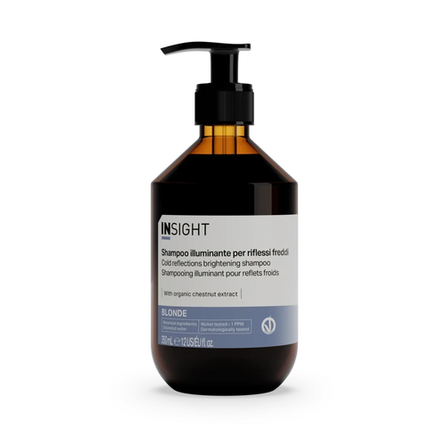 Shampoo Illuminante Riflessi Freddi Insight Blonde – Antigiallo Professionale per Capelli Biondi e Decolorati, Idratante e Illuminante con Estratto di Castagna