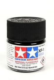Peinture acrylique 10ml XF-1 FLAT BLACK