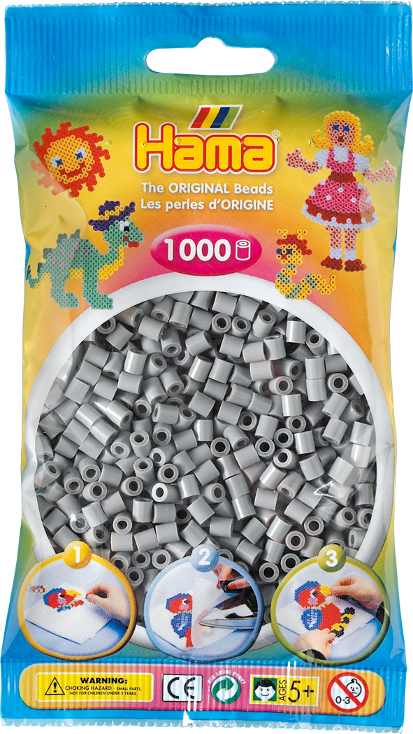Sac de 1000 billes HAMA, gris