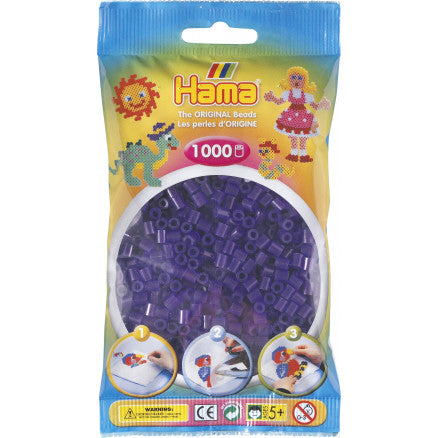 Sac de 1000 billes HAMA, mauve translucide
