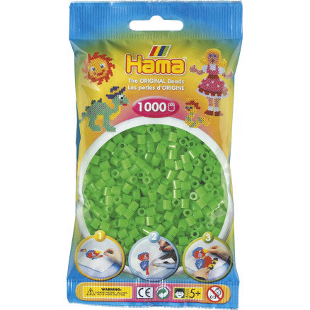Sac de 1000 billes HAMA, vert fluorescent