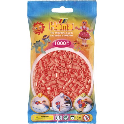 Sac de 1000 billes HAMA, rouge pastel