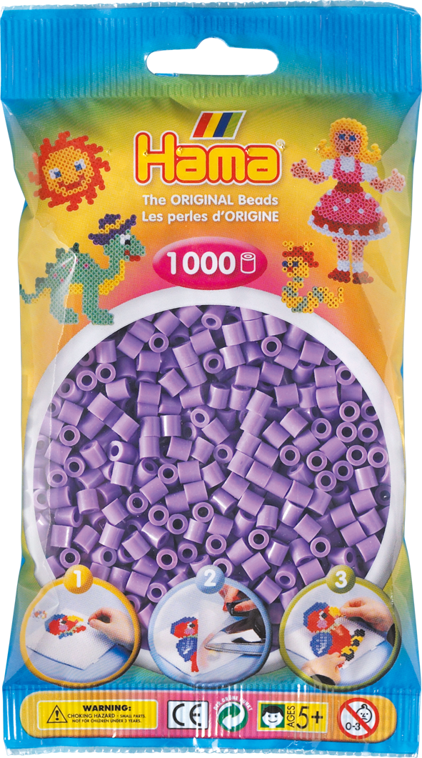 Sac de 1000 billes HAMA, mauve pastel