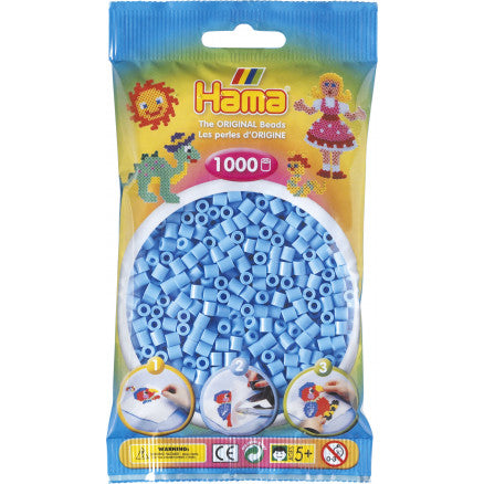 Sac de 1000 billes HAMA, bleu pastel